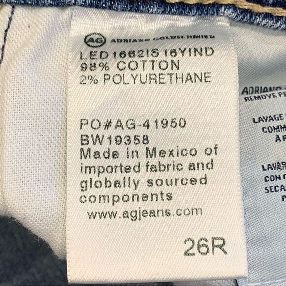 AG Adriano Goldschmied The Jodi High-Rise Slim Flare Crop Hem Slit Jeans Sz 26R - Picture 8 of 11